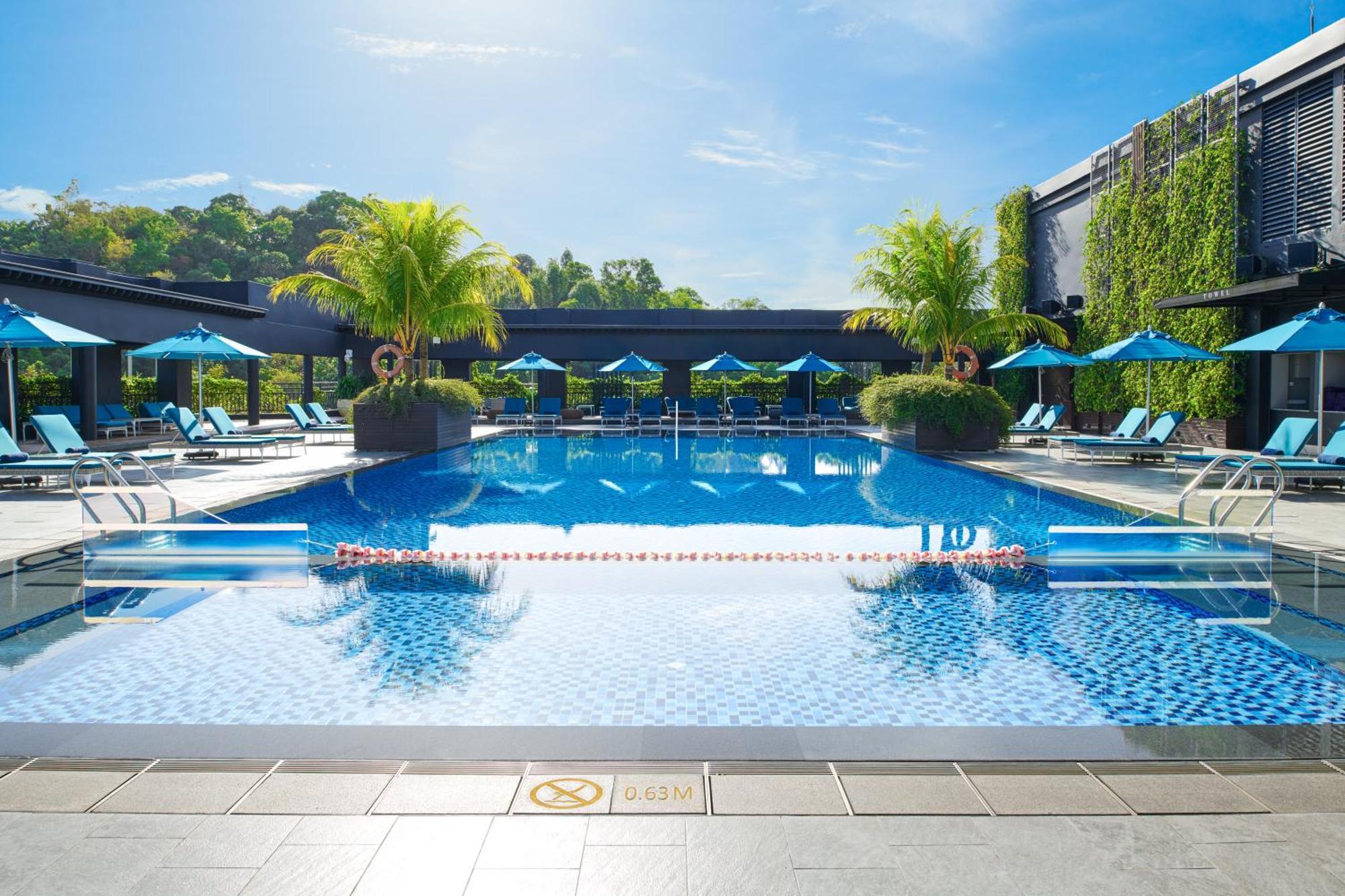 فندق هيلتون كوتا كينابالو المظهر الخارجي الصورة The swimming pool at the hotel